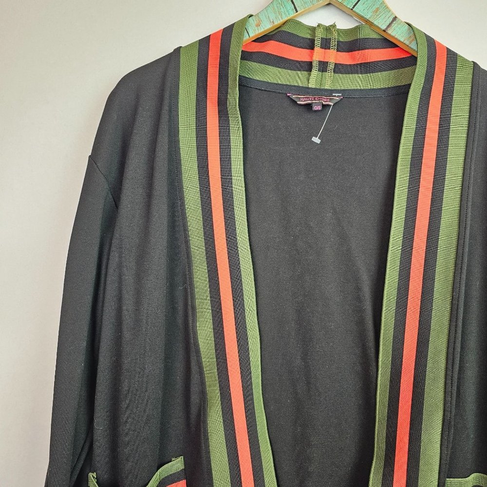 Haute Shore Black Cody Open Front Double Pocket Cardigan, Sz O/S, NWOT - Picture 4 of 8